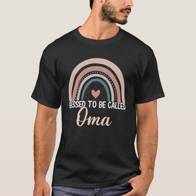 Oma Mother s Day Blessed To Be Called Oma Rainbow  T Shirt (Framsida)