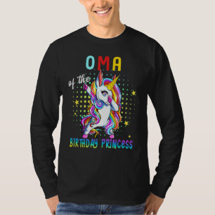 Oma of Birthday Princess Girl Dabbing Unicorn T Shirt