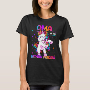 Oma of the Birthday Princess Girl Dabbing Unicorn T Shirt