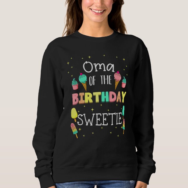 Oma of the Birthday Sweet Ice Cream Bday Party G T Shirt (Framsida)