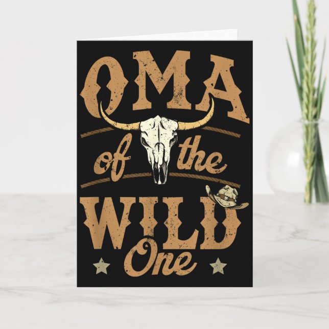 Oma Of The Wild One Cowboy Western Rodeo Party Mat Kort (Framsida)