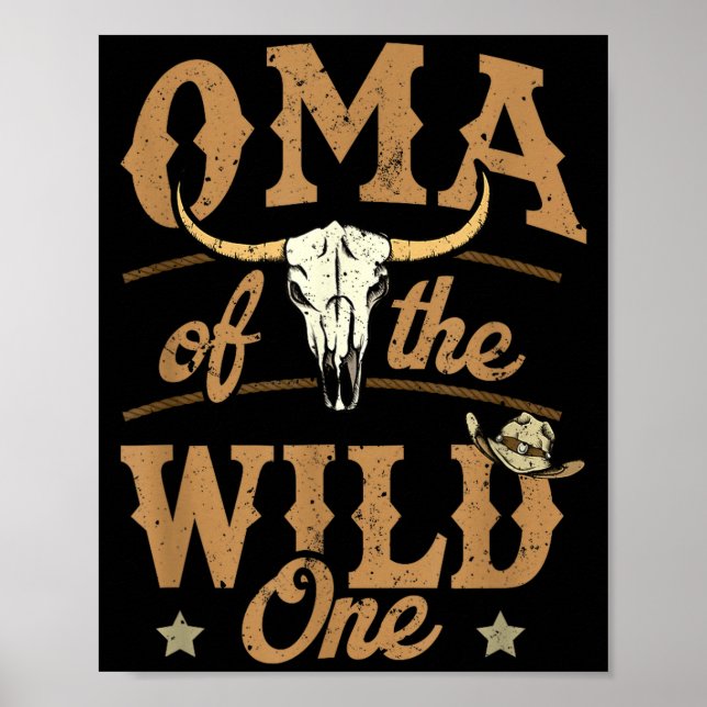 Oma Of The Wild One Cowboy Western Rodeo Party Mat Poster (Framsidan)