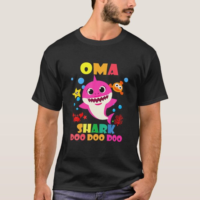 Oma Shark Doo Doo Funny Baby Mamma pappa Kids T Shirt (Framsida)