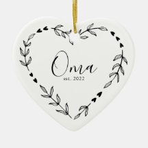Oma Year Est. jul Ceramic Ornament