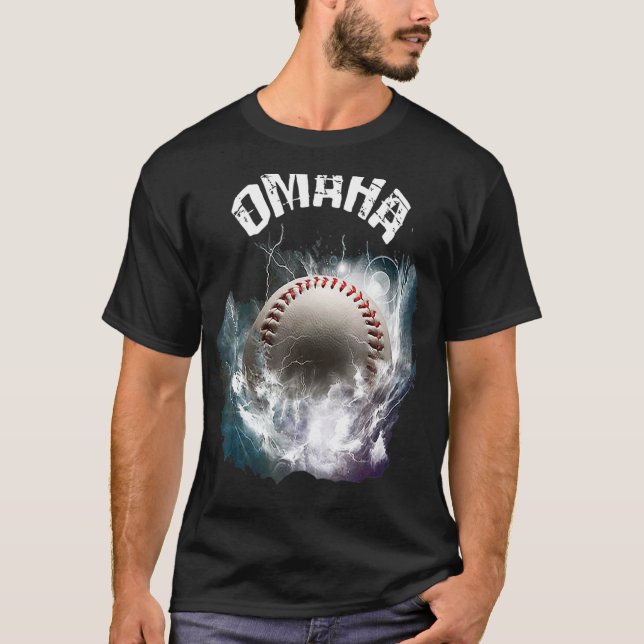 Omaha Baseball Retro T Shirt (Framsida)