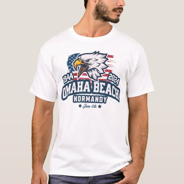 Omaha Beach 1944 2024  D-Day 80 eme anniversaire  T Shirt (Framsida)