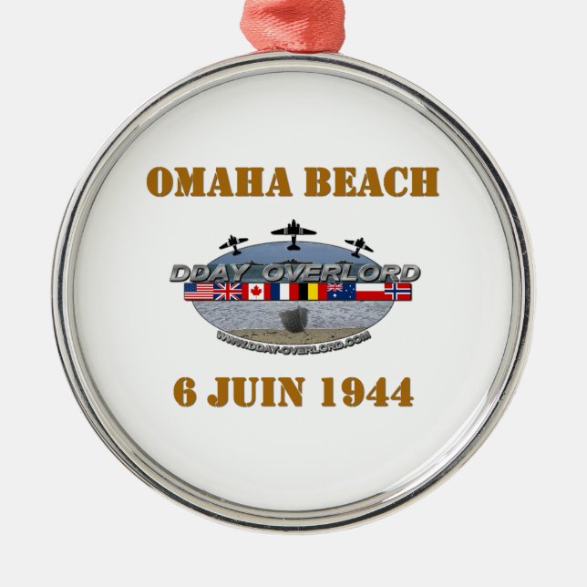 Omaha Beach 1944 Julgransprydnad Metall (Framsidan)