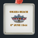 Omaha Beach 6e juni 1944 Julgransprydnad Metall<br><div class="desc">Omaha Beach 6e juni 1944,  Normandie-landningar</div>
