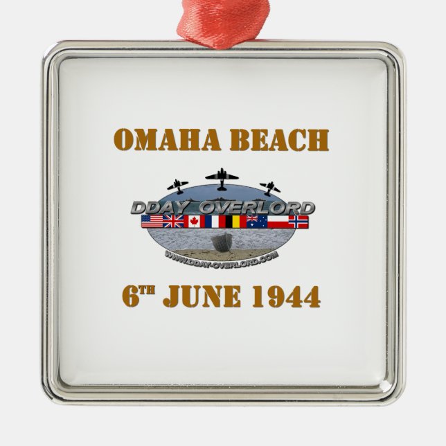 Omaha Beach 6e juni 1944 Julgransprydnad Metall (Framsidan)