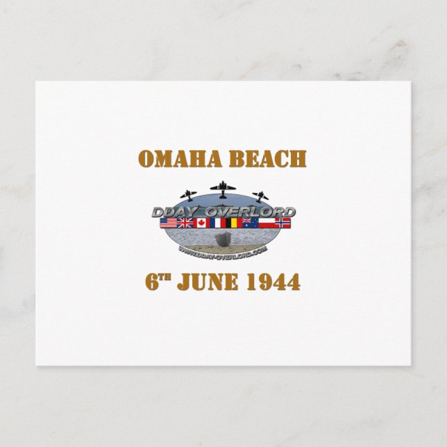 Omaha Beach 6e juni 1944 Vykort (Framsida)