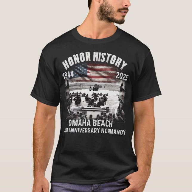 Omaha Beach D-Day 81 ST-årsdagen 1944 T-Shirt (Framsida)