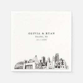 Omaha Bröllop minimalist Papper Pappersservett
