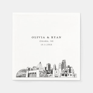 Omaha Bröllop minimalist Papper Pappersservett