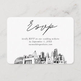 Omaha Bröllop minimalistisk OSA i sketch Tilläggskort