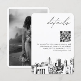 Omaha Bröllop Modern Details QR-kod Tilläggskort