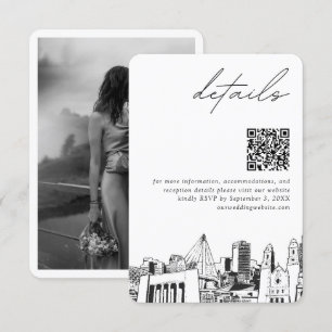 Omaha Bröllop Modern Details QR-kod Tilläggskort