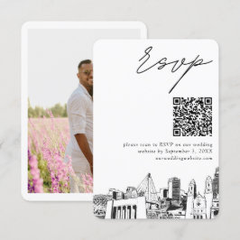 Omaha Bröllop Modern OSA QR-kod Tilläggskort