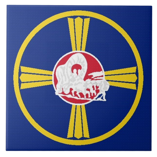 Omaha city flagga kakelplatta (Framsidan)