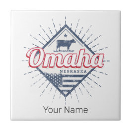 Omaha City Nebraska United Stater Vintage USA Kakelplatta