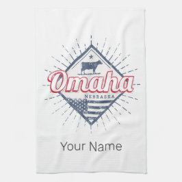 Omaha City Nebraska United Stater Vintage USA Kökshandduk