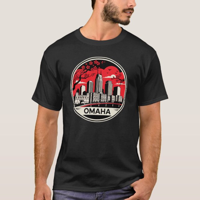 Omaha City Nebraska USA T Shirt (Framsida)