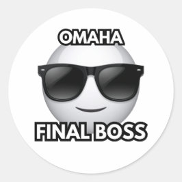 Omaha Final Boss Cool Emoji Klistermärke