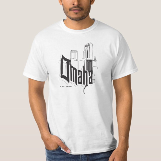 Omaha horisont/typografiT-tröja T Shirt (Framsida)