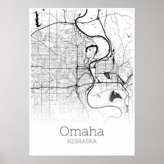 Omaha Karta - Nebraska - City Karta Poster