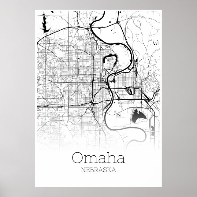 Omaha Karta - Nebraska - City Karta Poster (Framsidan)