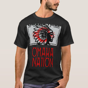 Omaha Nation-Flagga, inhemsk, amerikansk Headd T Shirt