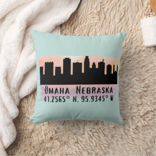 Omaha NE City Skyline Kudde