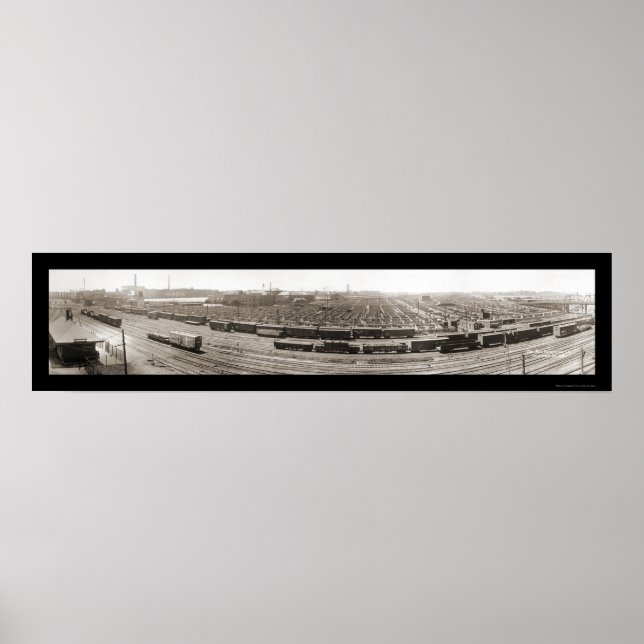 Omaha NE Stockyards Photo 1916 Poster (Framsidan)