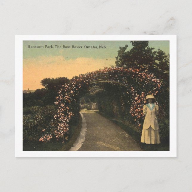 Omaha Nebraska 1913 Hanscom Park Vintage Vykort (Framsida)