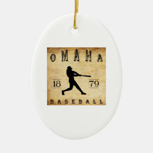 Omaha Nebraska baseball 1879 Julgransprydnad Keramik
