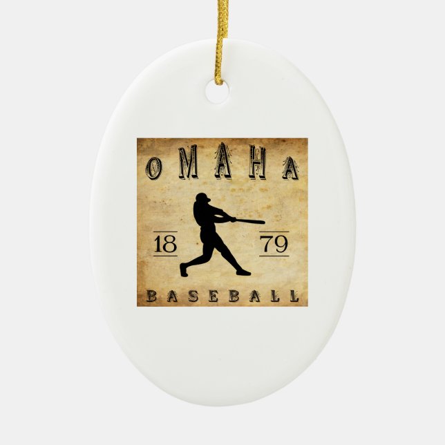 Omaha Nebraska baseball 1879 Julgransprydnad Keramik (Framsidan)