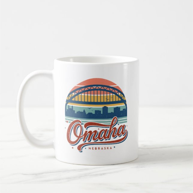 Omaha Nebraska Bob Kerrey Bridge Kaffemugg (Vänster)