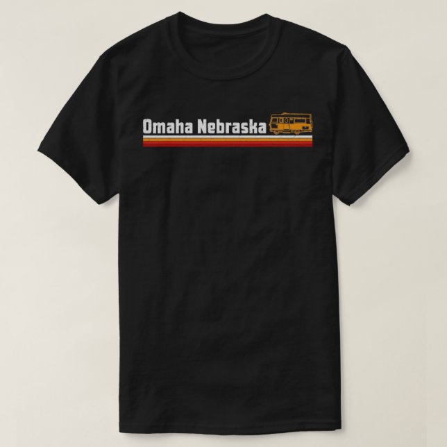 OMAHA NEBRASKA CAMPING T SHIRT (Design framsida)