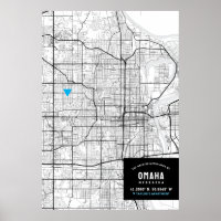 Omaha, Nebraska City Karta + markera din plats