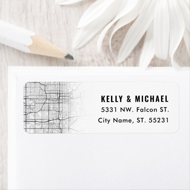Omaha, Nebraska Karta Thmet | Avkastning Returadress Etikett (Insitu)