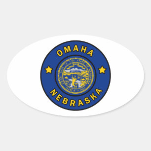 Omaha Nebraska Ovalt Klistermärke