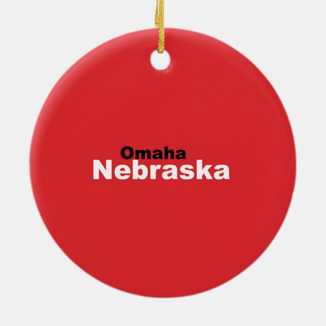 Omaha Nebraska prydnad Julgransprydnad Keramik (Baksidan)