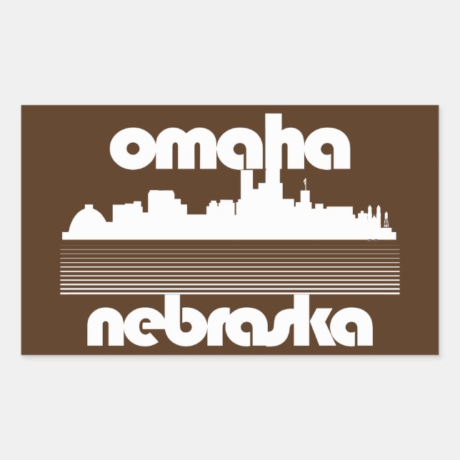 Omaha Nebraska Rektangulärt Klistermärke (Framsida)