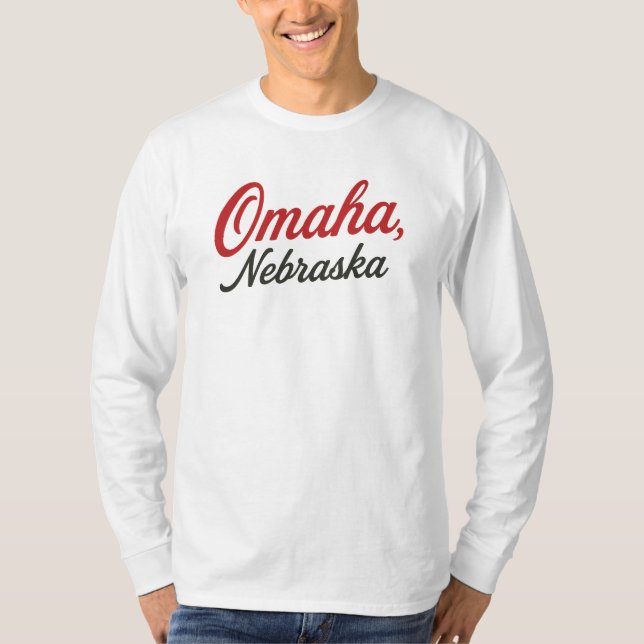 Omaha Nebraska-skript | Klassisk mittpunkt T Shirt (Framsida)