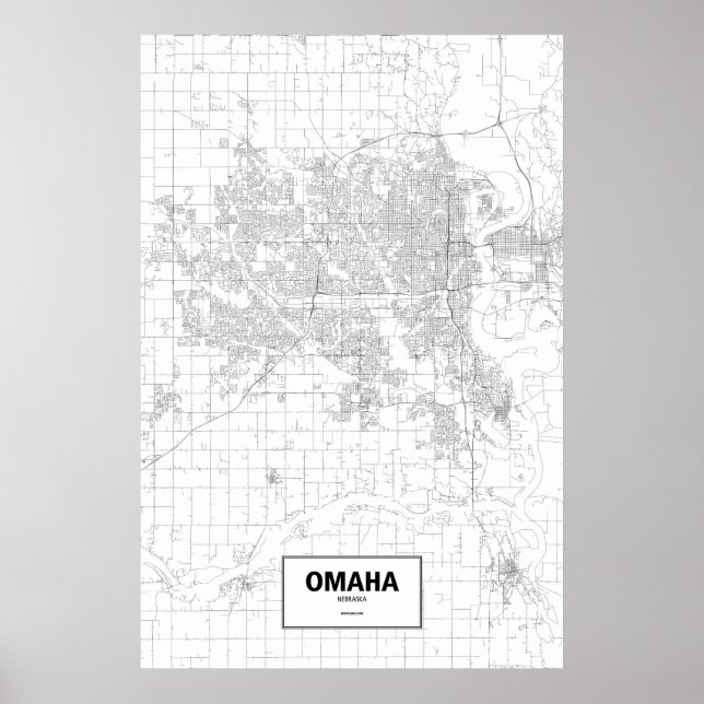 Omaha, Nebraska (svart på vitt) Poster (Framsidan)