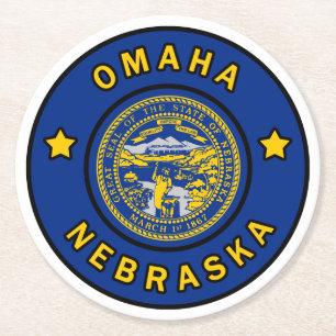 Omaha Nebraska Underlägg Papper Rund