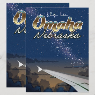 Omaha, Nebraska vintage flygresor affisch