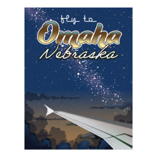Omaha, Nebraska vintage flygresor affisch Fototryck