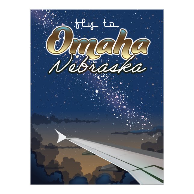 Omaha, Nebraska vintage flygresor affisch Fototryck (Framsidan)