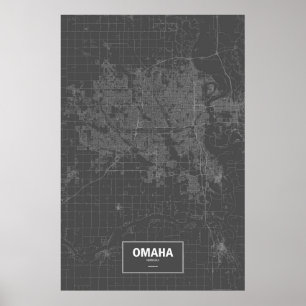 Omaha, Nebraska (vit på svart) Poster