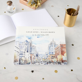 Omaha Nebraska Watercolor Landscape Wedding Gästböcker